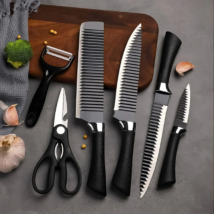 Stainless Steel Knife Set with Chef Peeler & Kitchen Scissor – 6-Piece Kitchen Tool Set - AZ051 - Image 2