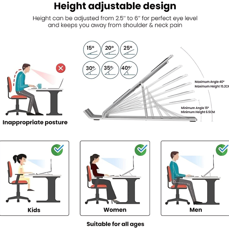 Portable Aluminium Laptop Stand - AZ009 - Image 5