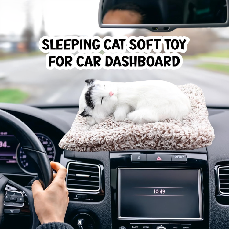 Sleeping cat white cat with Black ears - AZ063 - Image 7